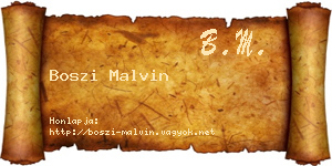 Boszi Malvin névjegykártya